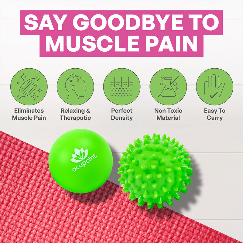 Acupoint Physical Massage Therapy Yoga Ball Set (Green Spiky)